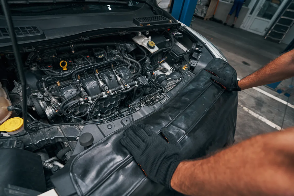 Un homme qui regarde un moteur puretech