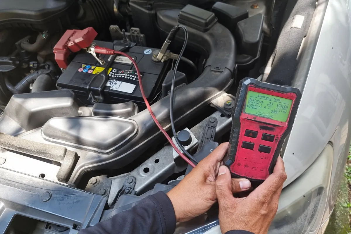 Une personne qui fait un diagnostic de perte de puissance voiture